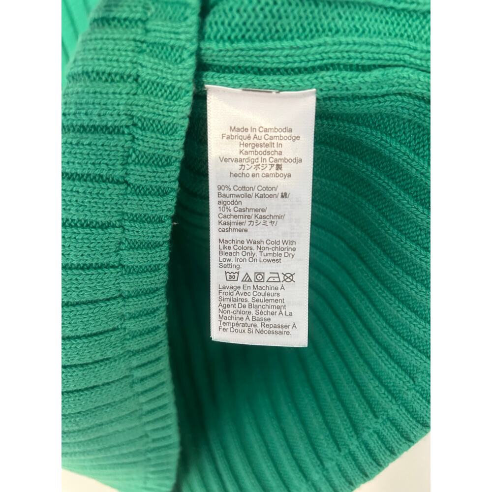 J Crew Cotton Cashmere Blend Short-Sleeve Turtleneck Sweater Kelly Green EUC - Picture 7 of 11